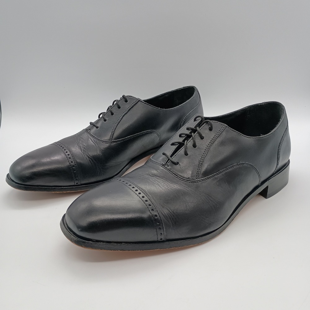 Florsheim Mens Black Leather Cap Toe Oxford Dress Shoes Size 13 D - Picture 3 of 8